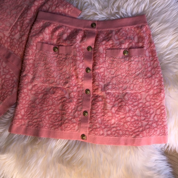 Chanel 2021 floral silk cotton dress cardigan skirt pink 38 - Picture 7 of 11